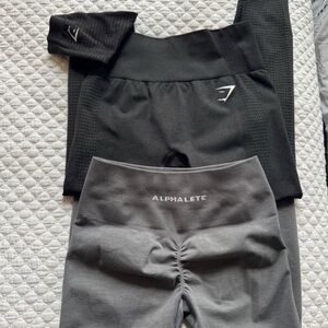 Alphalete Charcoal and Black Leggings Duo